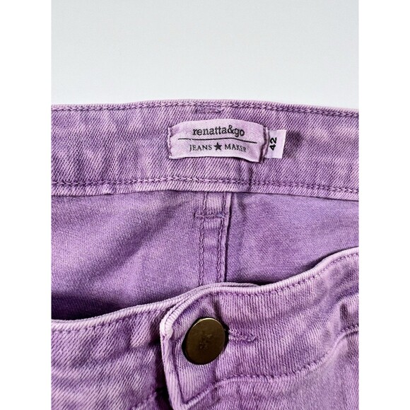 Renatta&go Flair Leg Jeans Cut Off Woman’s Sz 42 Dyed Purple. OOAK‎ - Picture 8 of 10